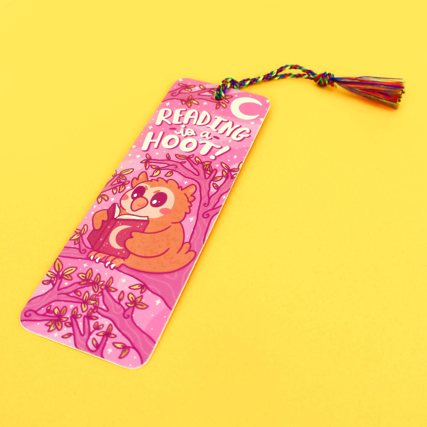 Reading is a Hoot Bookmark with Tassel