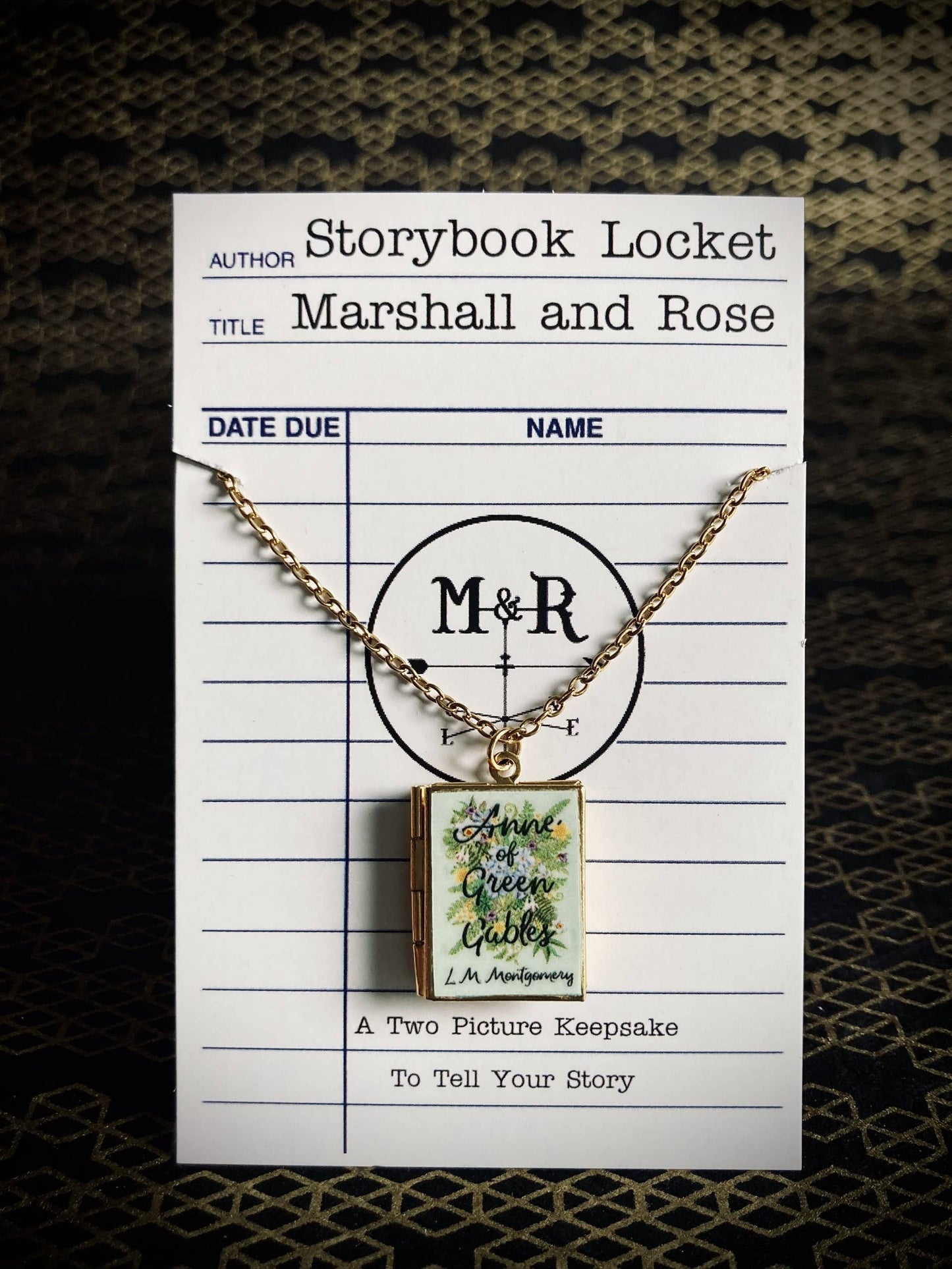 Book Locket Anne of Green Gables - Light Green Bouquet