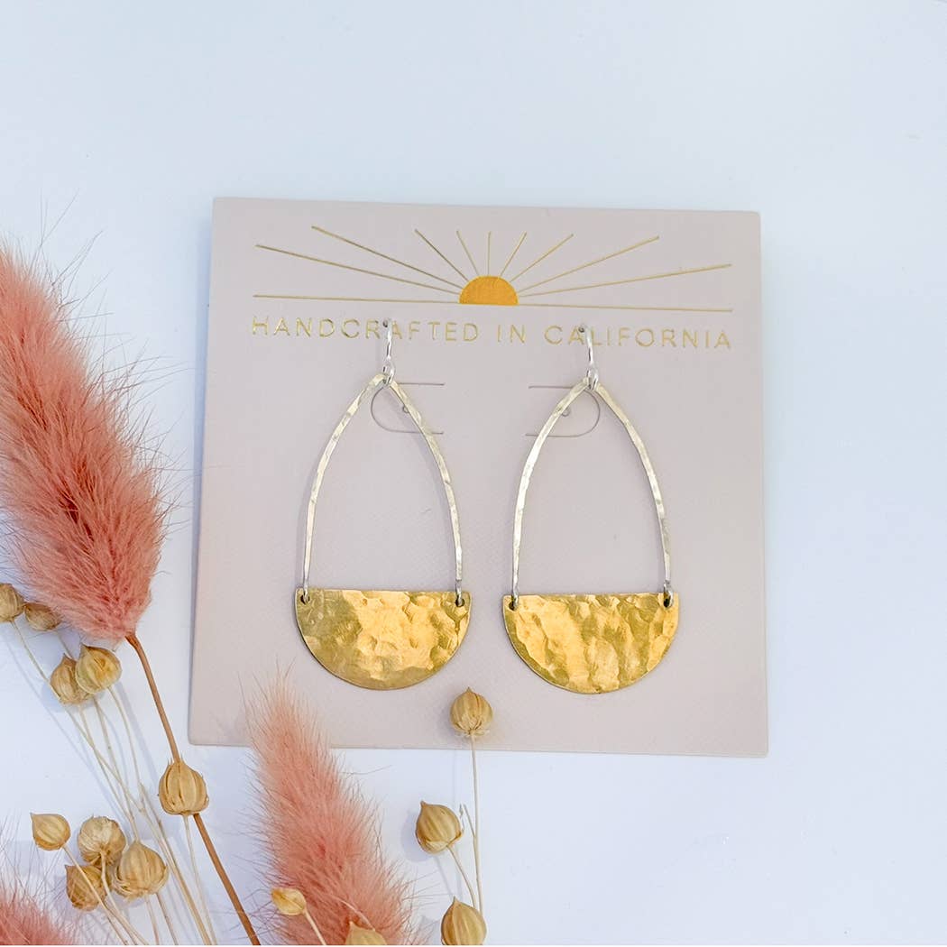 Mixed Metal Semicircle Earrings. Small. Mind’s Eye Design.