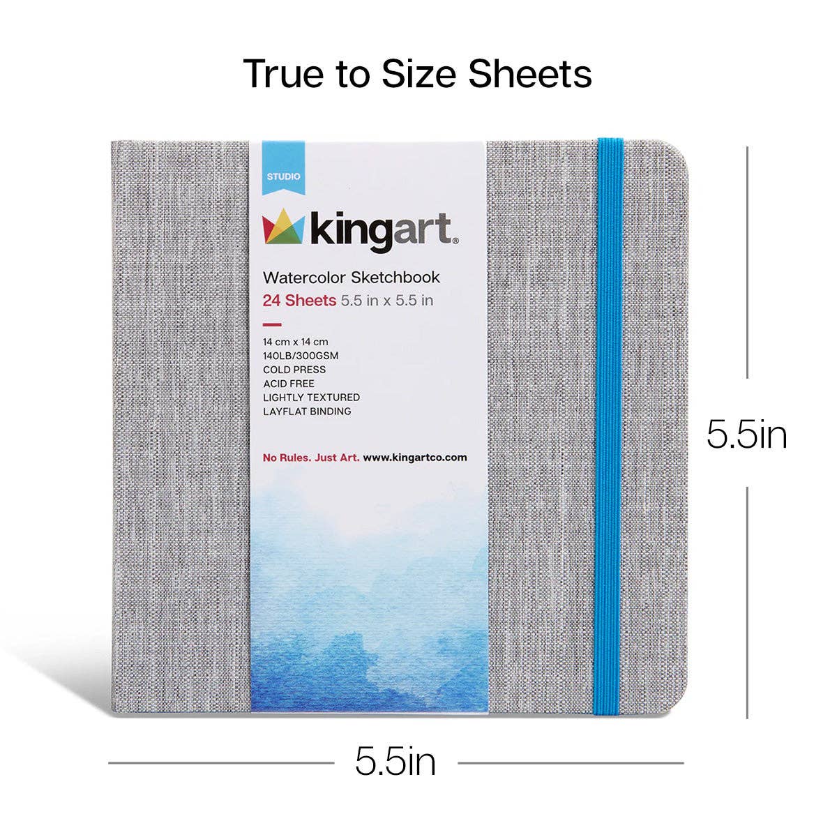 KINGART Hardcover Square Watercolor Sketchbook: 5.5” x 5.5”