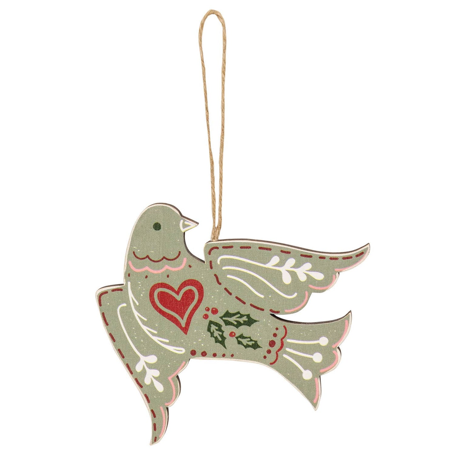Wooden Yuletide Folklore Bird Ornament