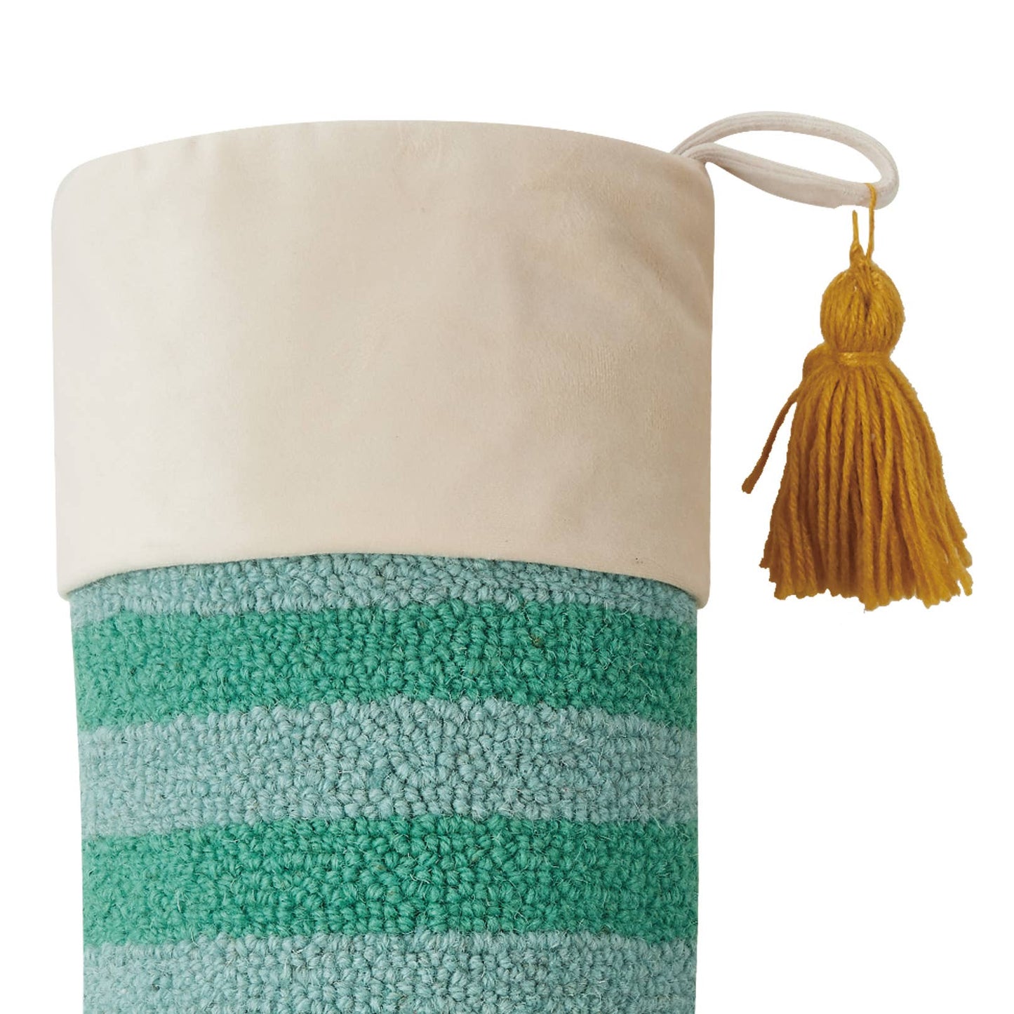 Green Stripe with Tassel Hook Stocking
