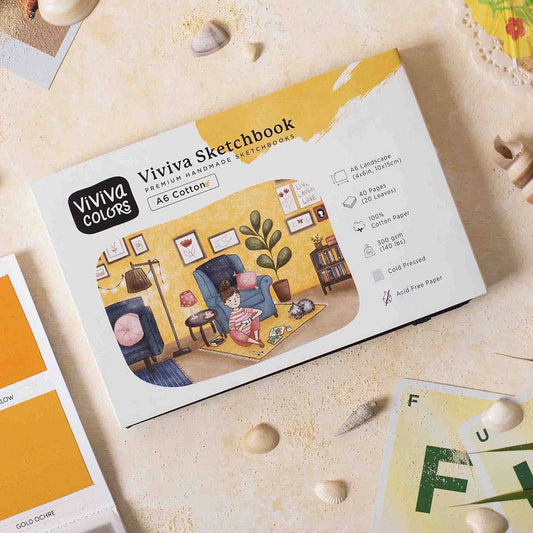 Sketchbooks - A6 Cotton - 100% cotton handmade paper