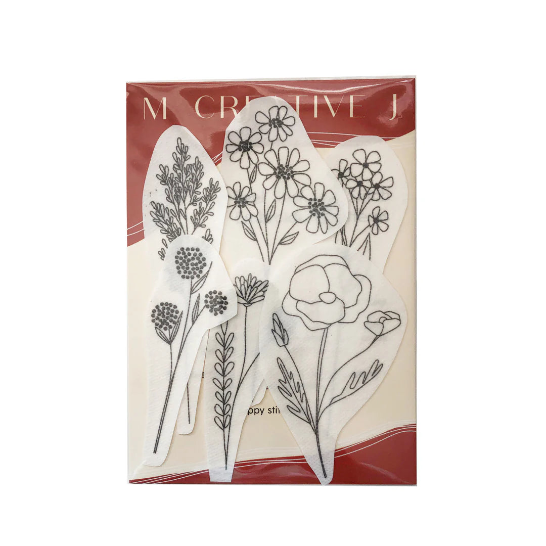 Wildflower Stems Embroidery Patterns - Stick and Stitch Floral Embroidery