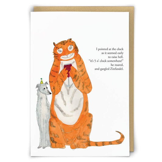 Tiger & Dog Greeting Card by Zeppelinmoon