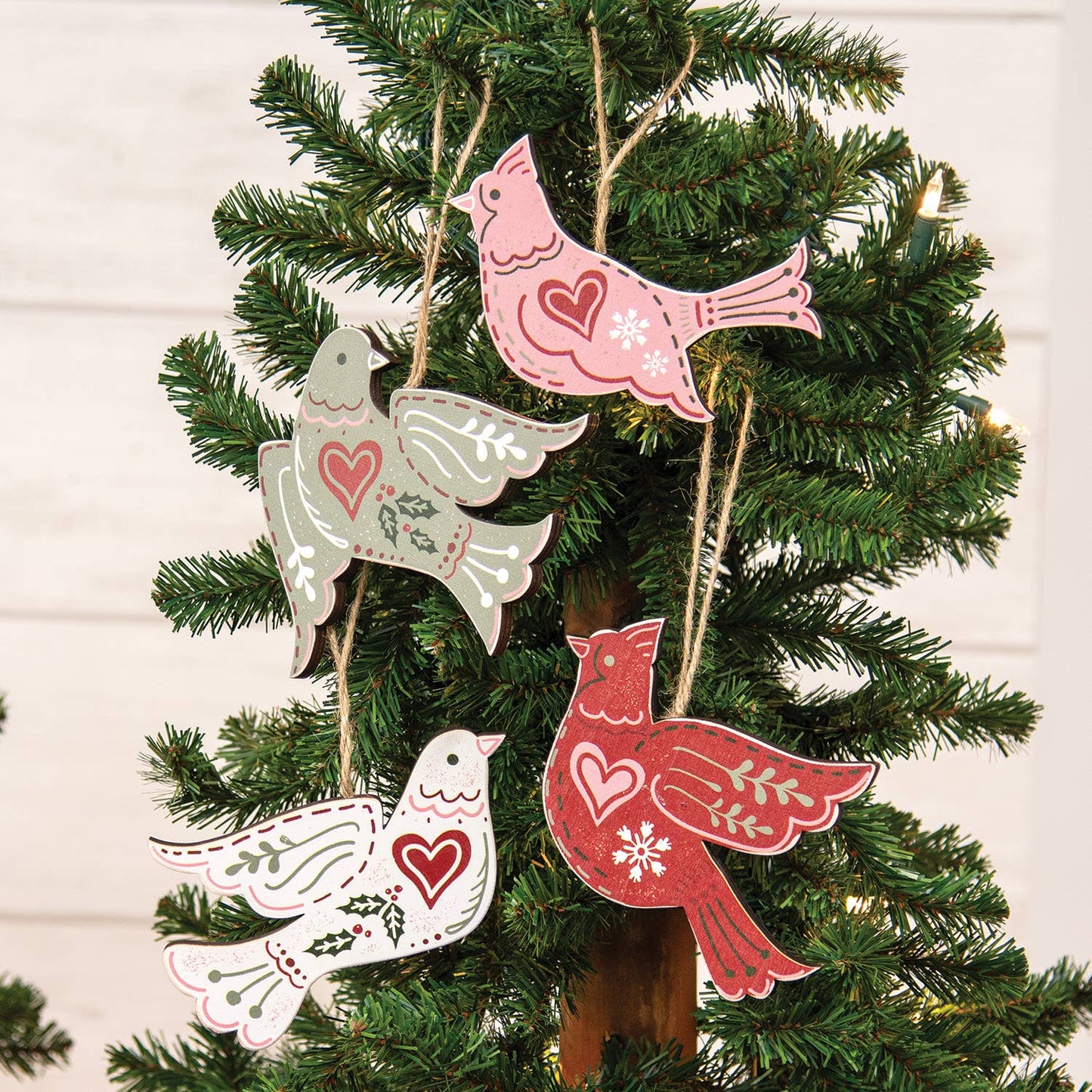 Wooden Yuletide Folklore Bird Ornament