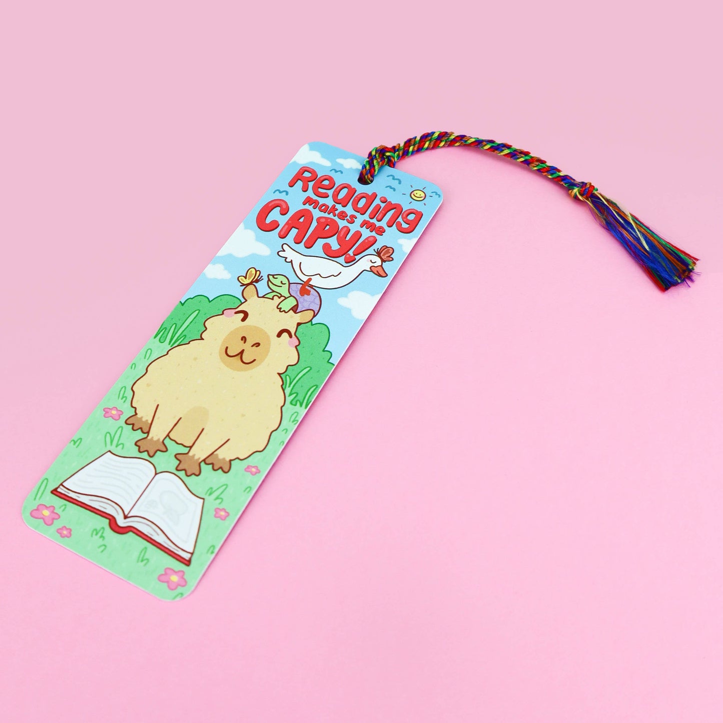 Reading Makes Me Capy Capybara Bookmark with Tassel