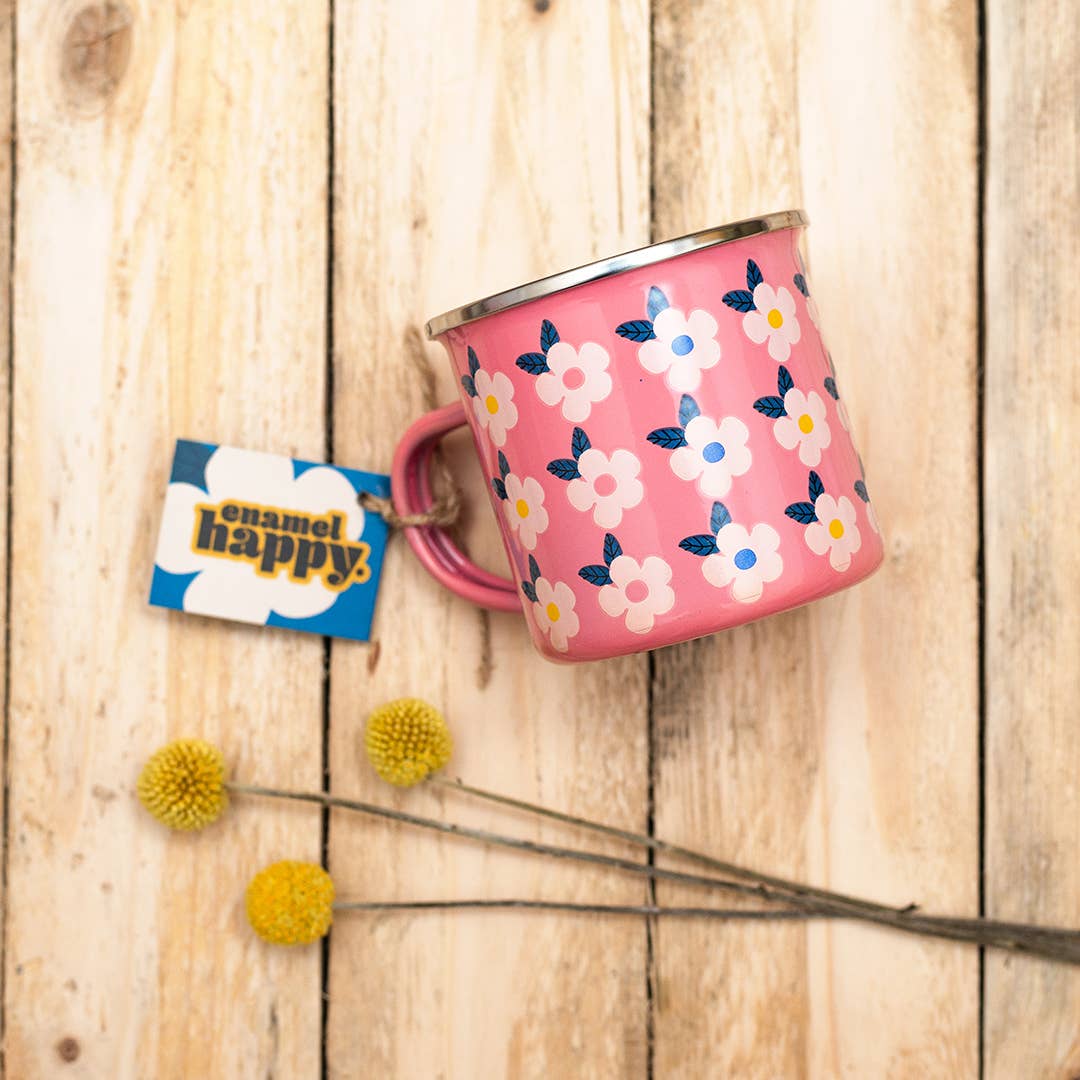 Enamelhappy floral enamel mugs