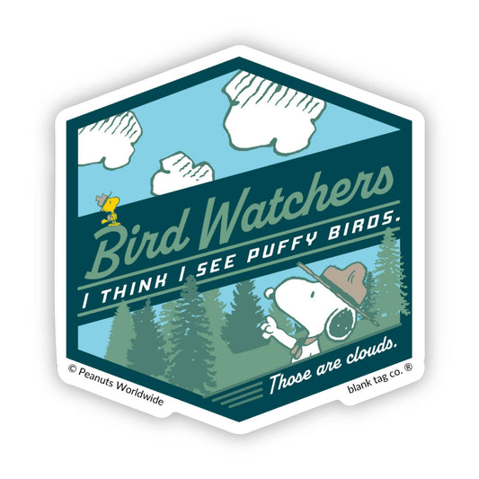 Peanuts® Waterproof Sticker - Bird Watchers Badge