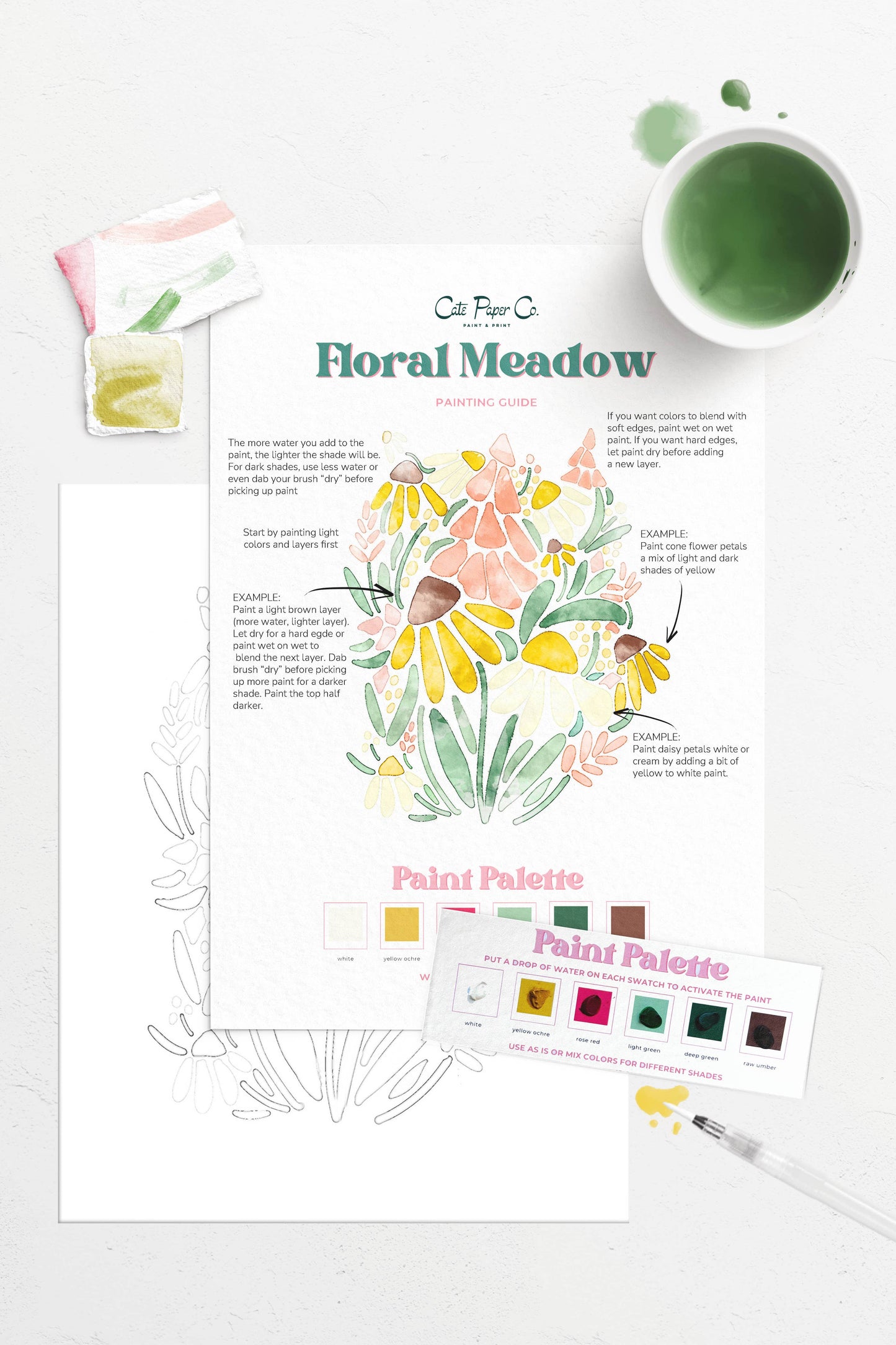 Floral Meadows watercolor painting kit