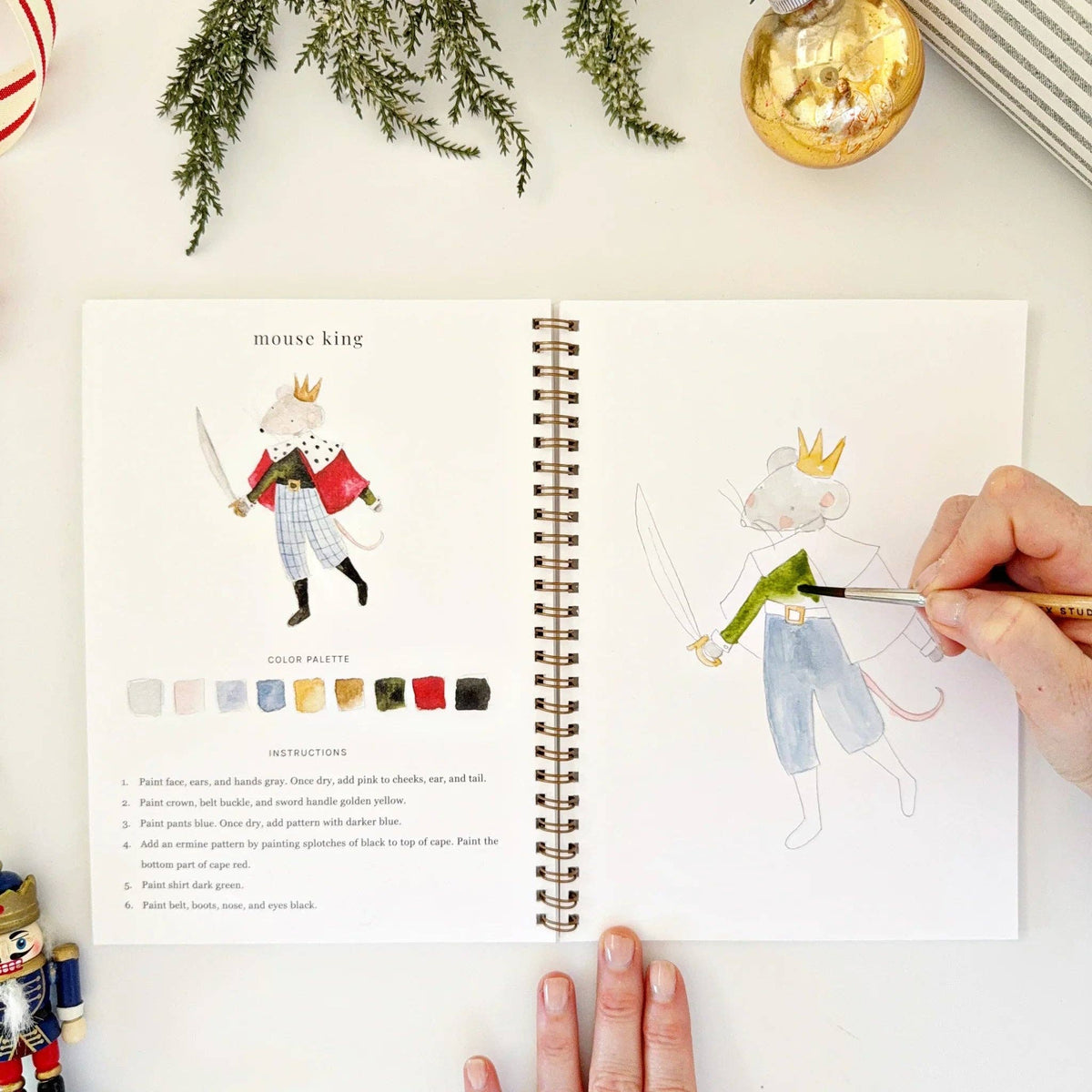 Nutcracker watercolor workbook by emily lex