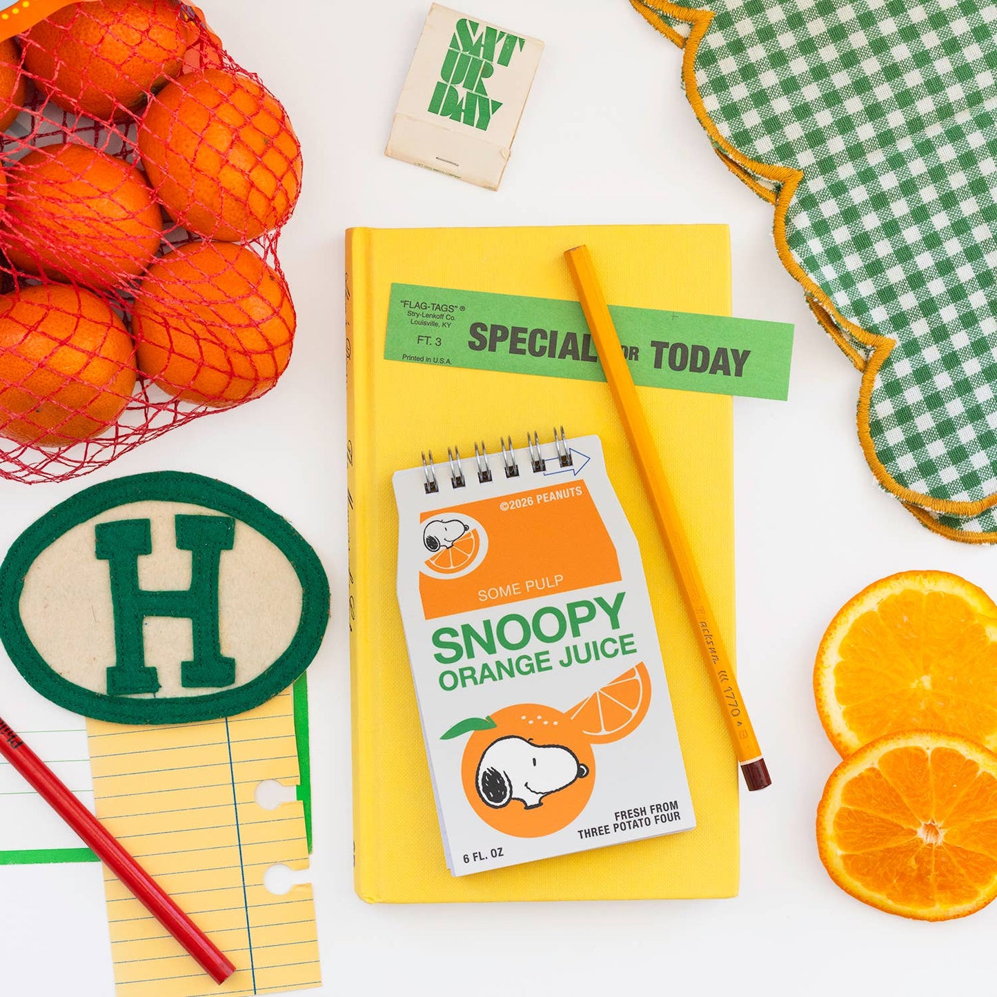 3P4 x Peanuts® - Snoopy Orange Juice Mini Notebook