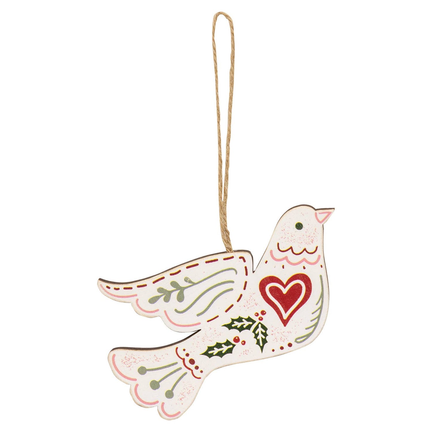 Wooden Yuletide Folklore Bird Ornament