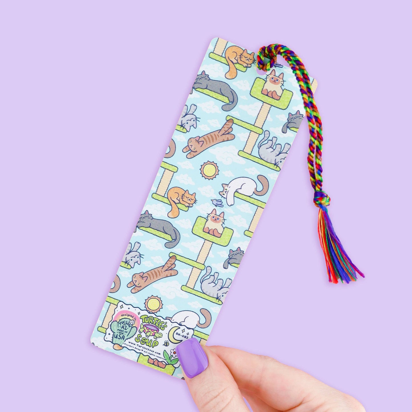 Cat Tower, Cat Lover, Cute, Bookish, Bookmark with Tassel