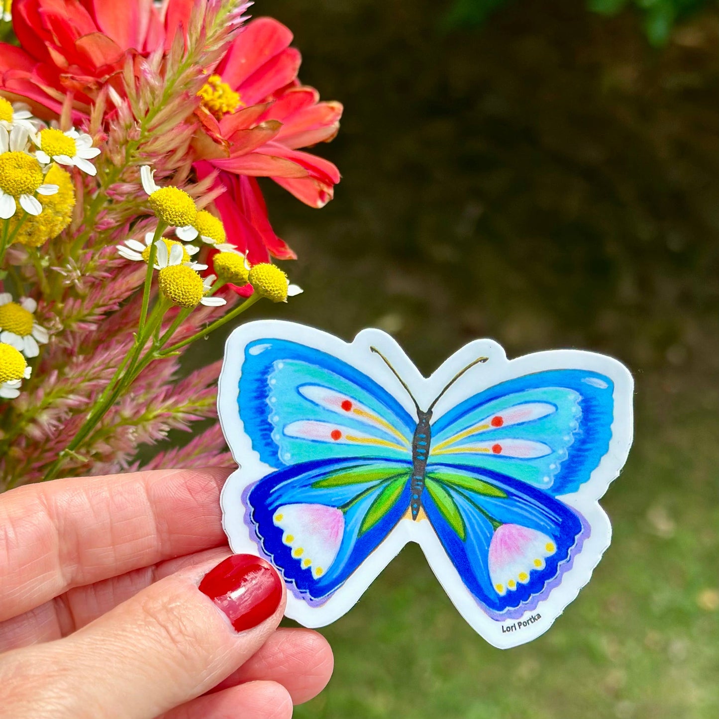 Sky Blue Butterfly Sticker