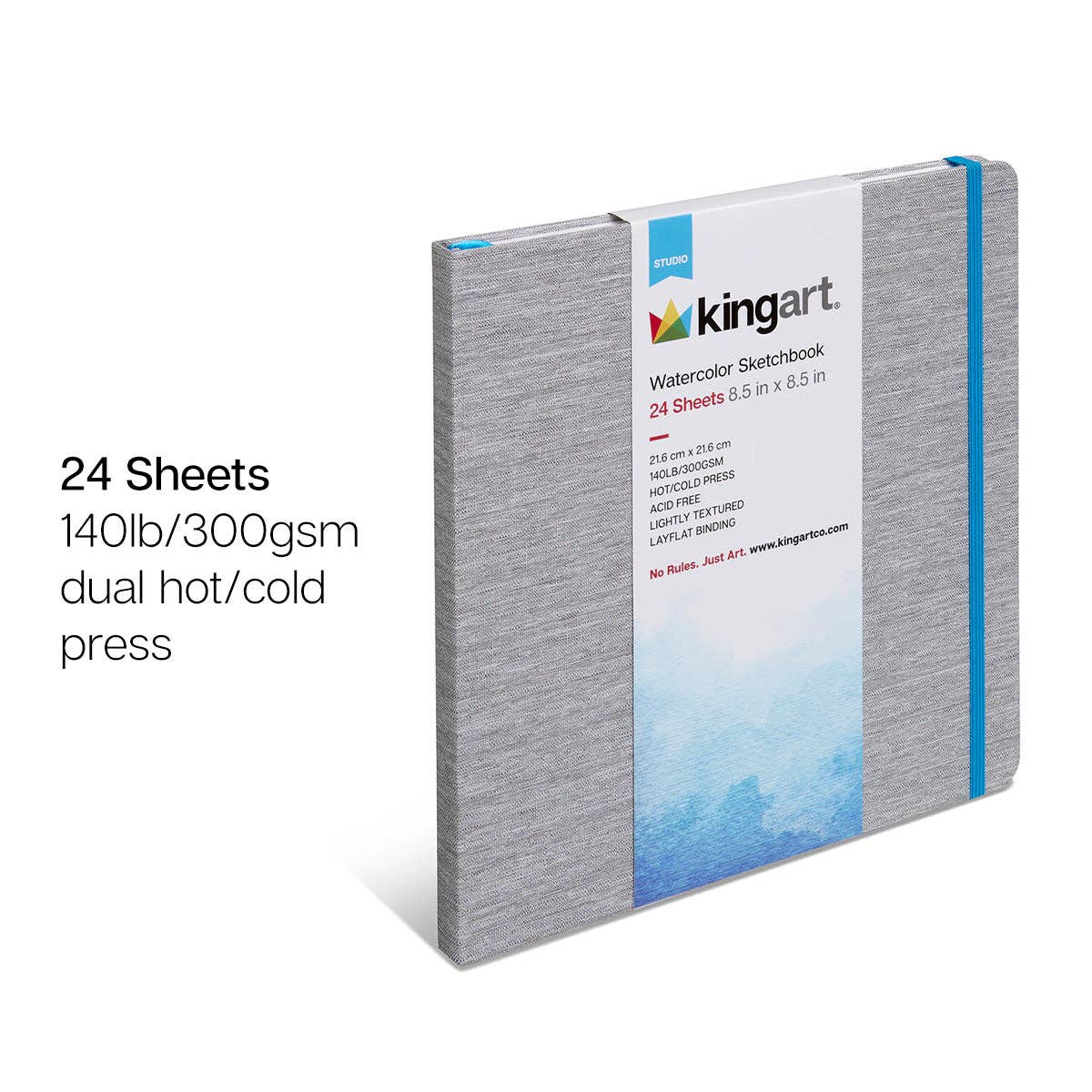 KINGART Hardcover Square Watercolor Sketchbook: 8.5” x 8.5”