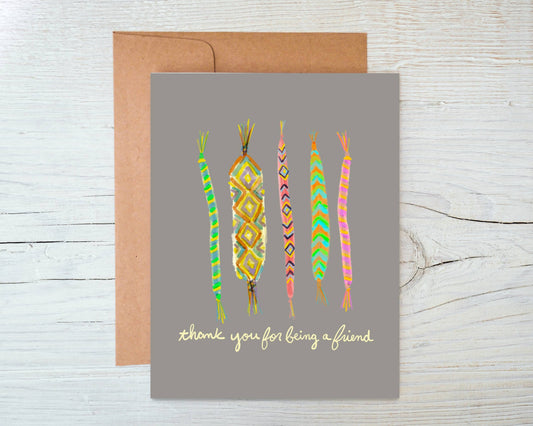 Friendship Bracelet Thank You For Being A Friend Card