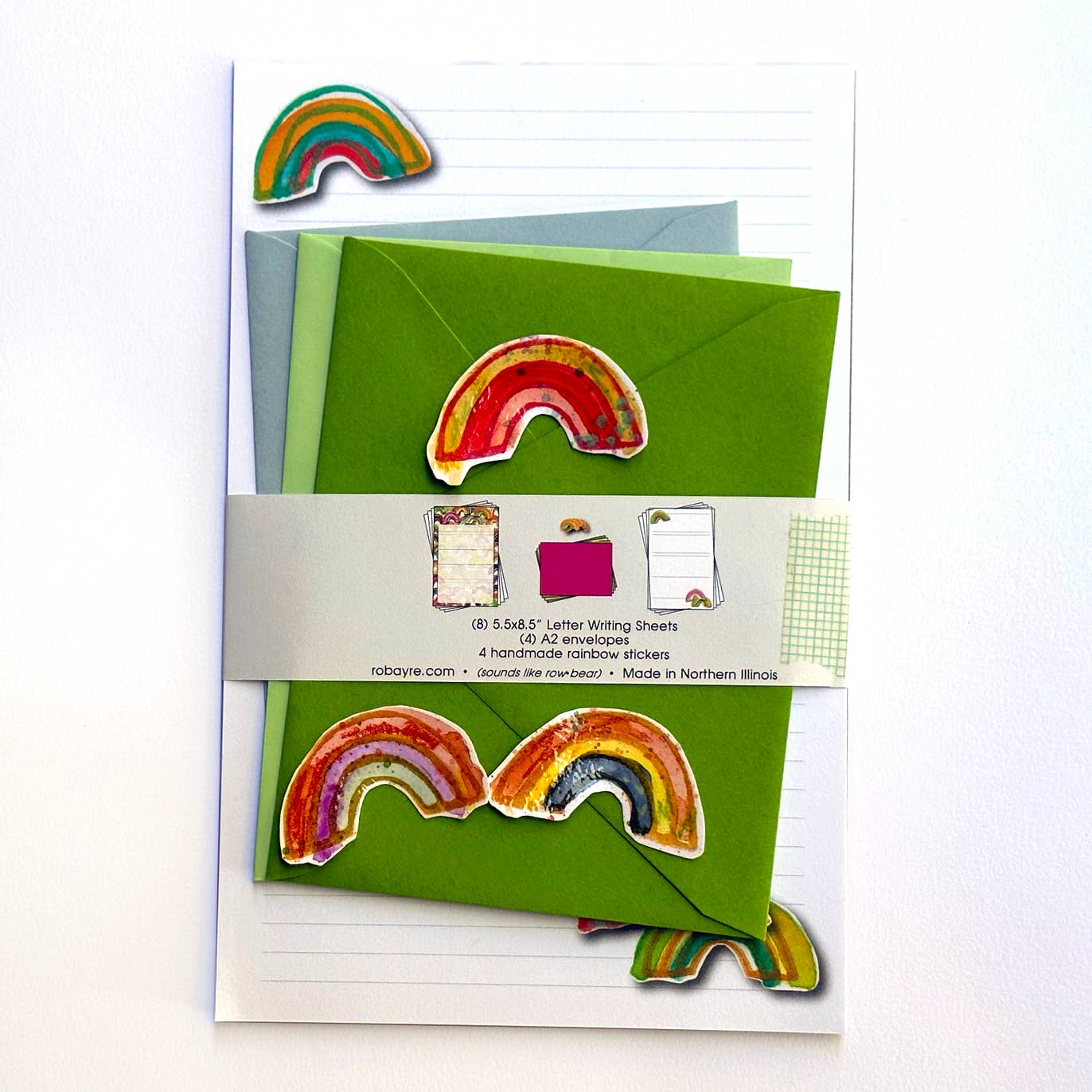 Rainbow Stationery  Letter Writing Paper Env Sticker Set