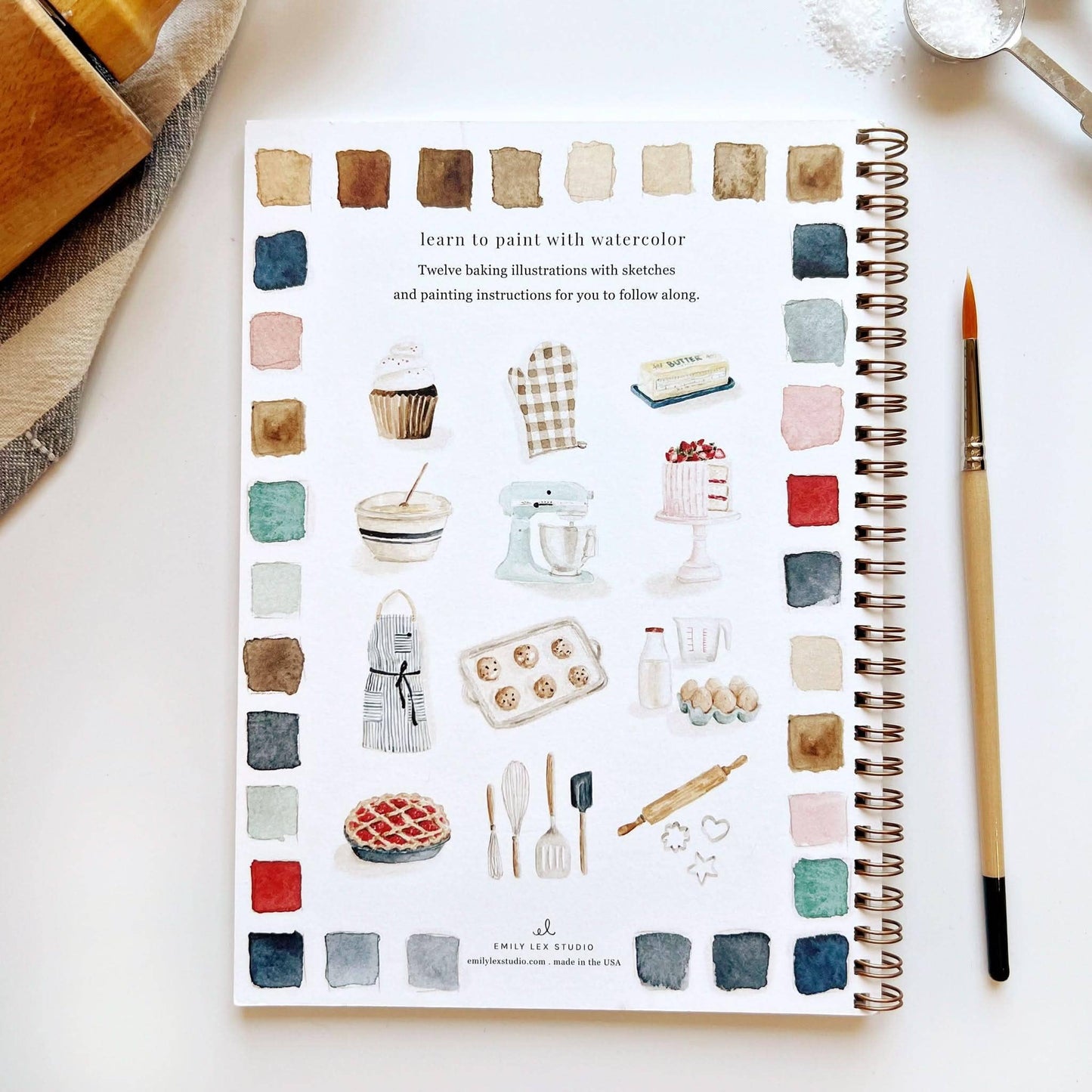 baking watercolor workbook by emily lex