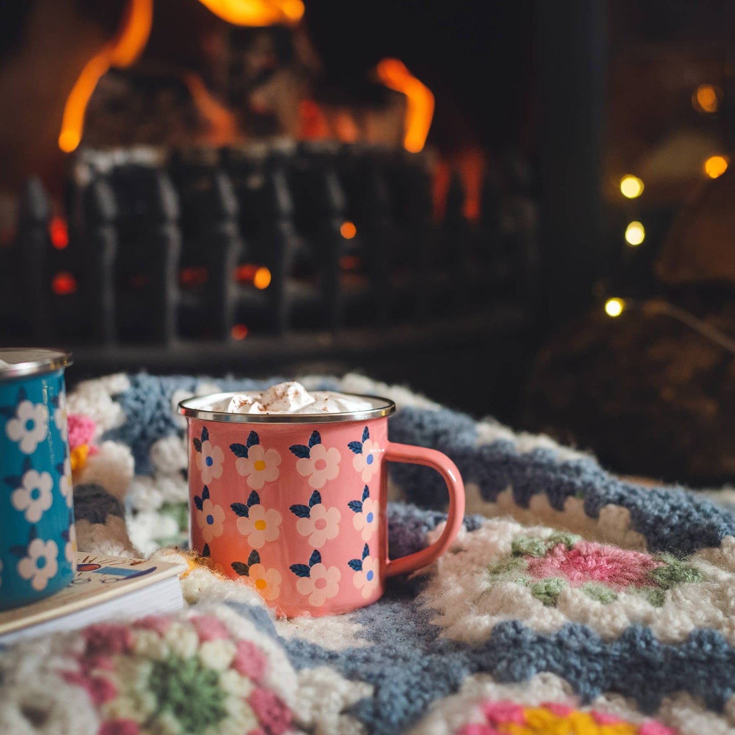 Enamelhappy floral enamel mugs