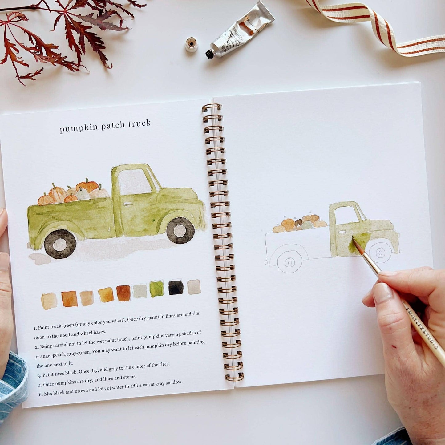 autumn watercolor workbook by emily lex