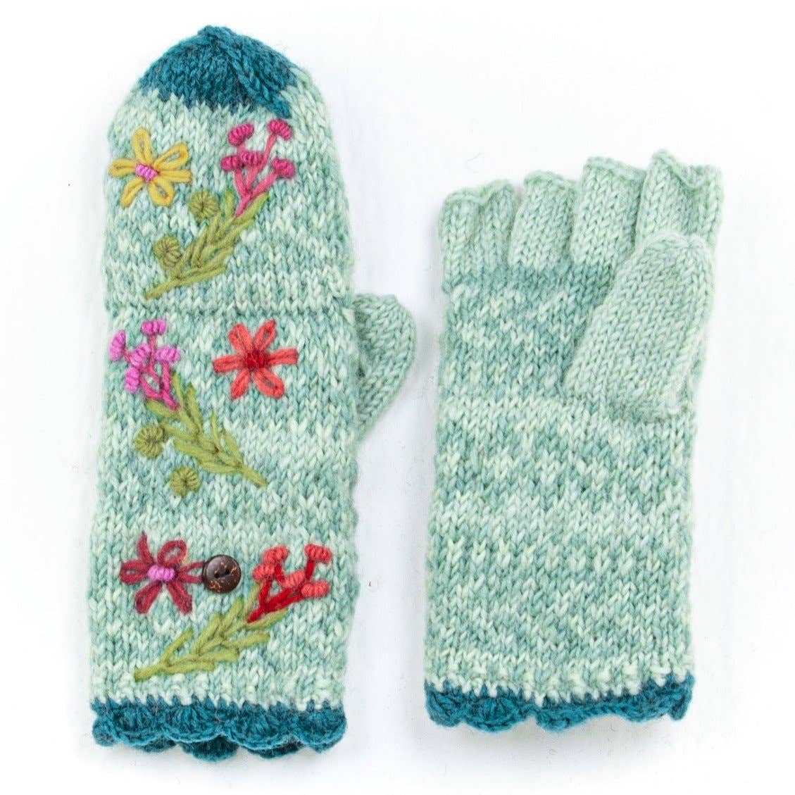 Sadie - women's wool knit finger mittens