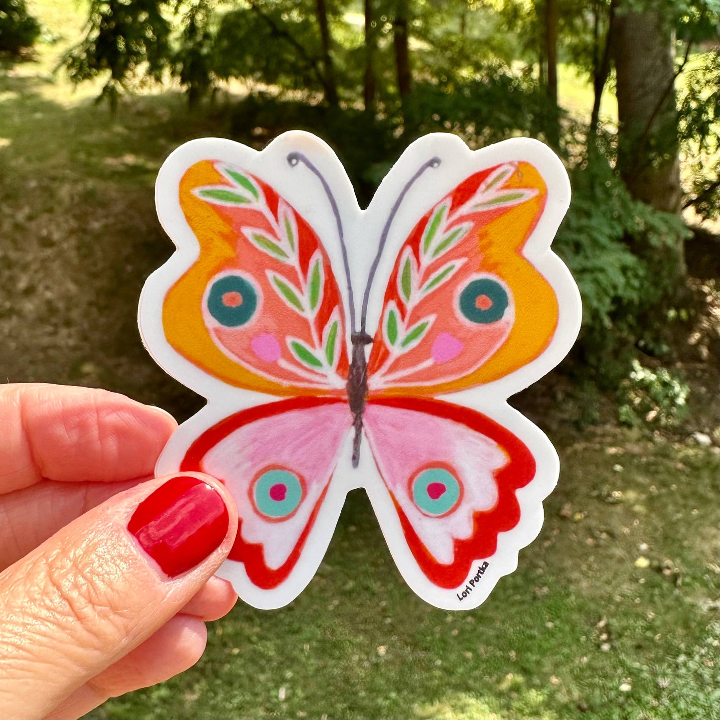Peach Butterfly Sticker