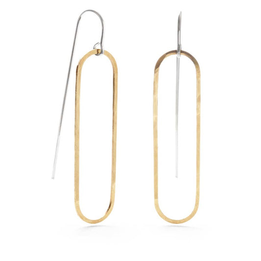 Geometric Threaders. Oval. Earrings. Mind's Eye Design.