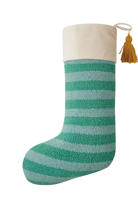 Green Stripe with Tassel Hook Stocking