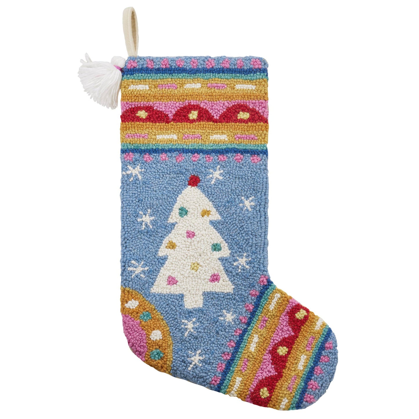 Fair Isle Tree with Tassels Stocking