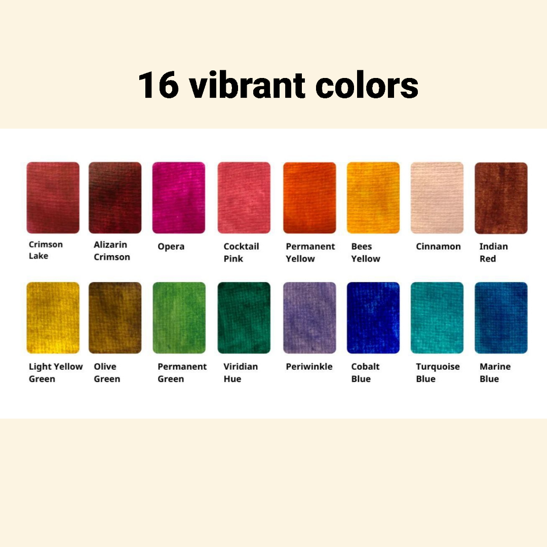 Spring Pans Set - 16 Watercolors | Ecofriendly | Handcrafted