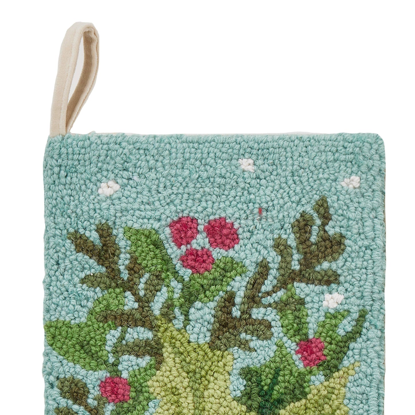Holly Bow Hook Stocking