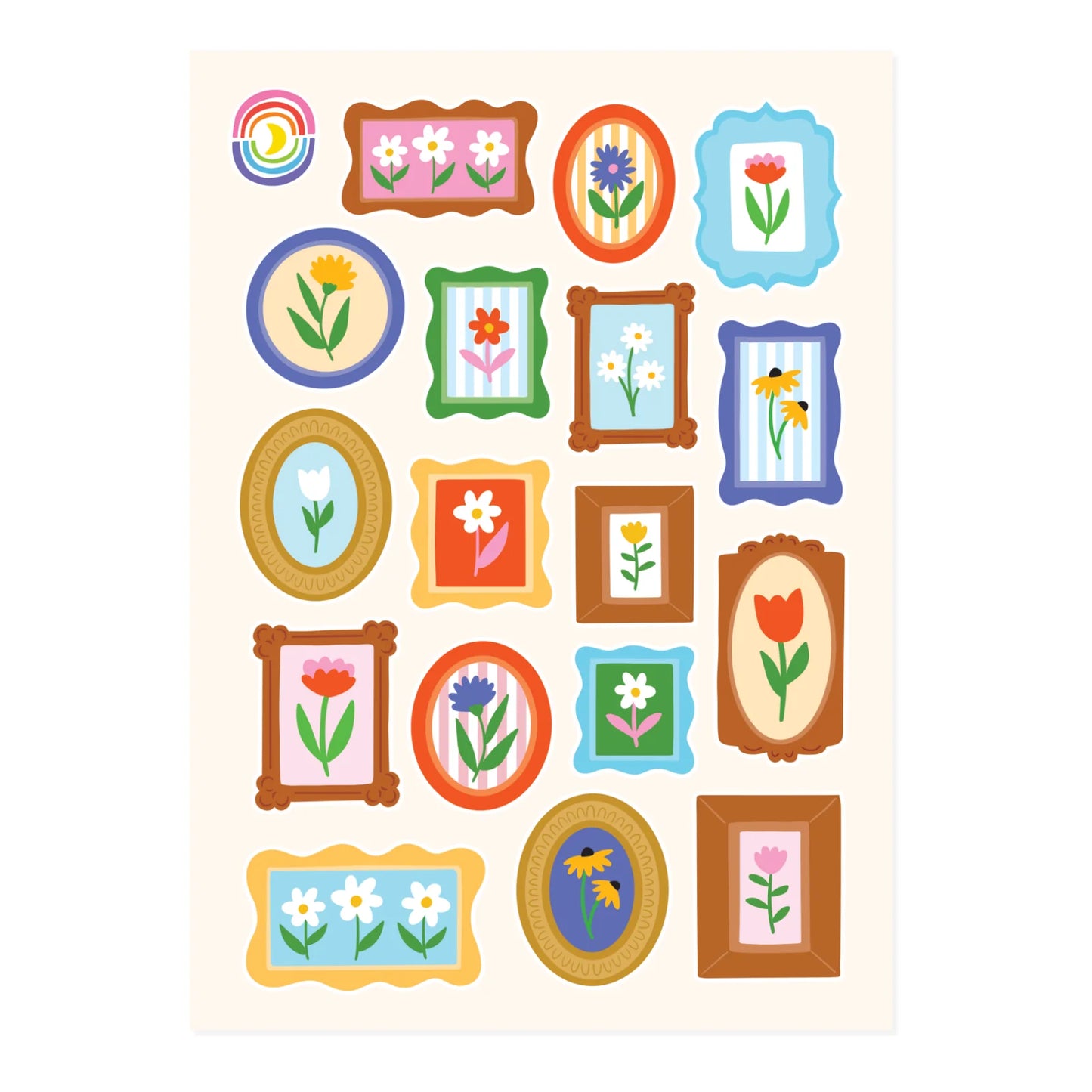 Floral Cameo Glossy Sticker Sheet