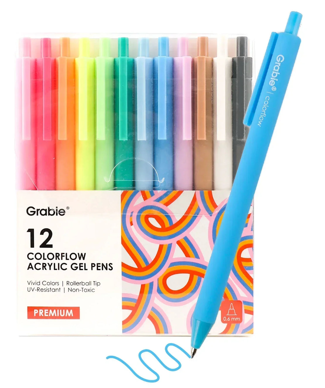 Retractable Colorflow Acrylic Gel Pen Set of 12