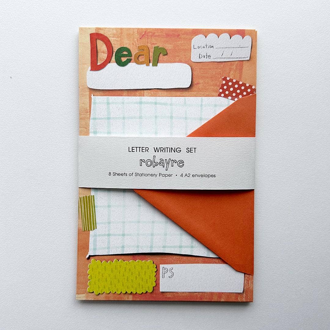 Collage Stationery Letter Paper and Envelope Set by Robayre