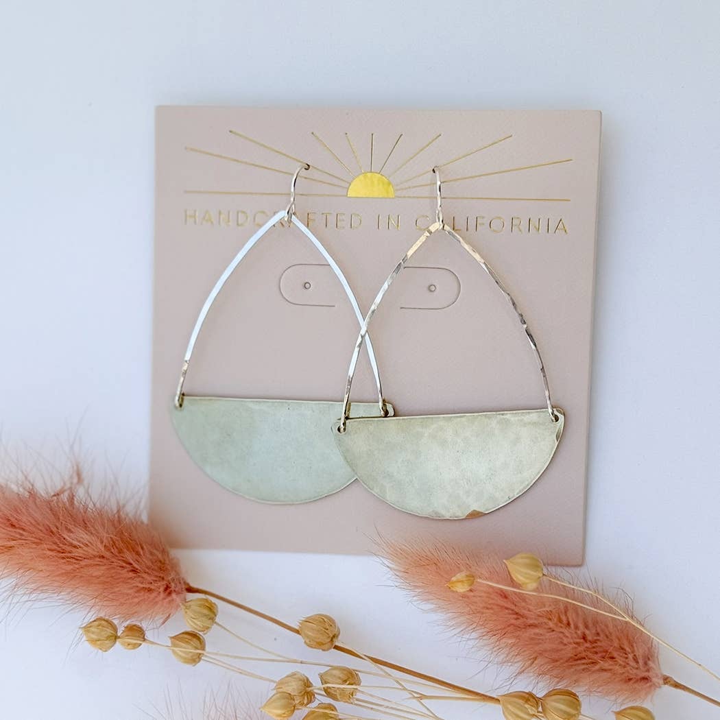 Mixed Metal Semicircle Earrings. Large. Mind’s Eye Design.