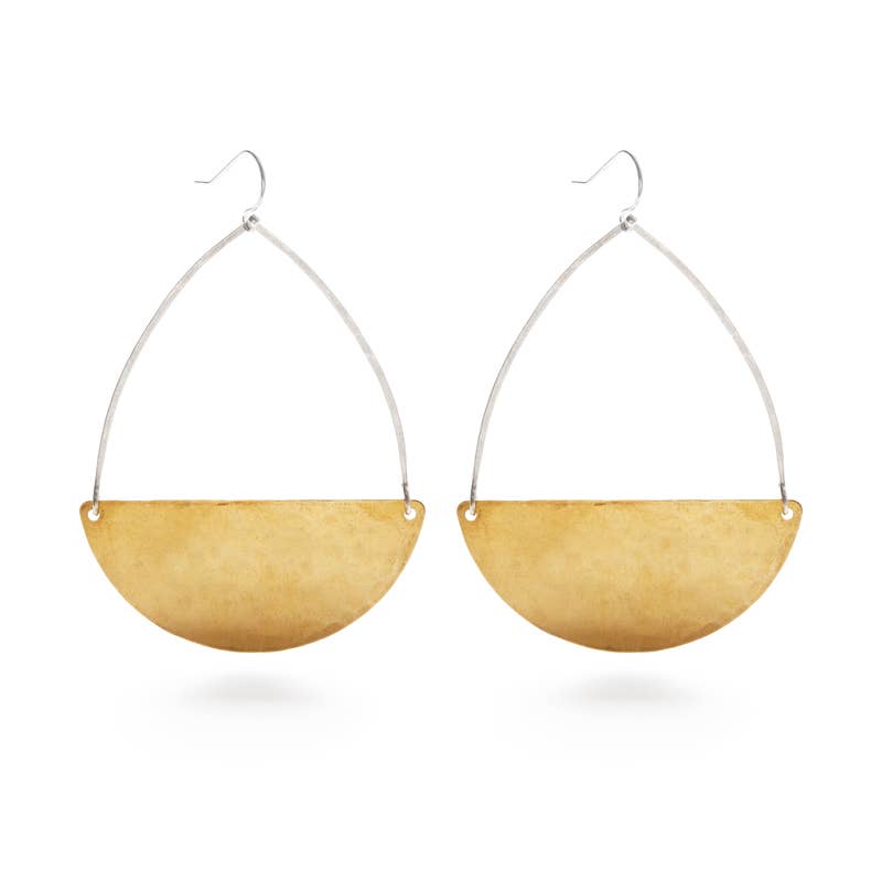 Mixed Metal Semicircle Earrings. Large. Mind’s Eye Design.