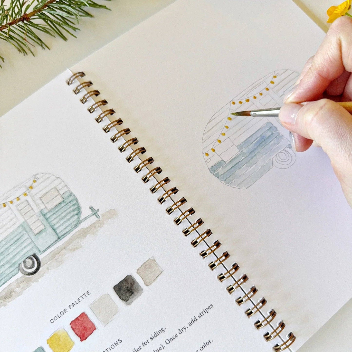 camping watercolor workbook by emily lex