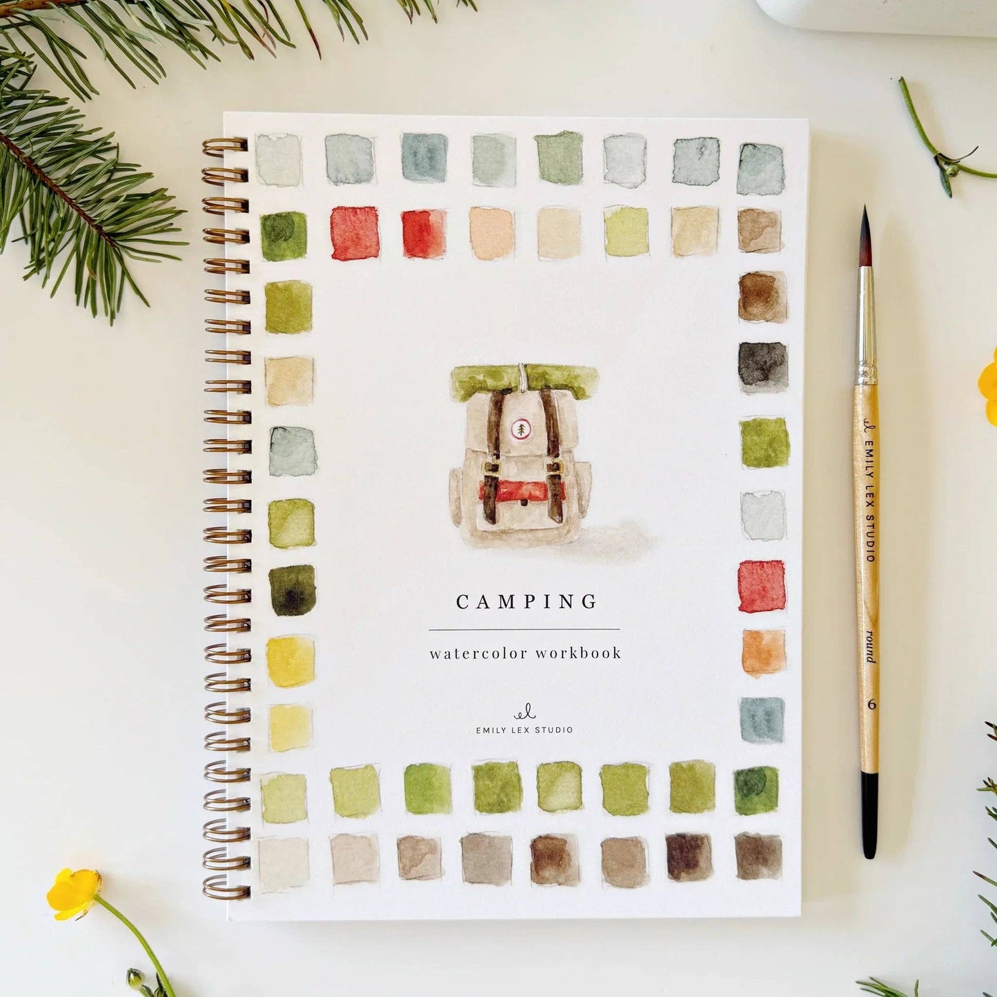 camping watercolor workbook by emily lex