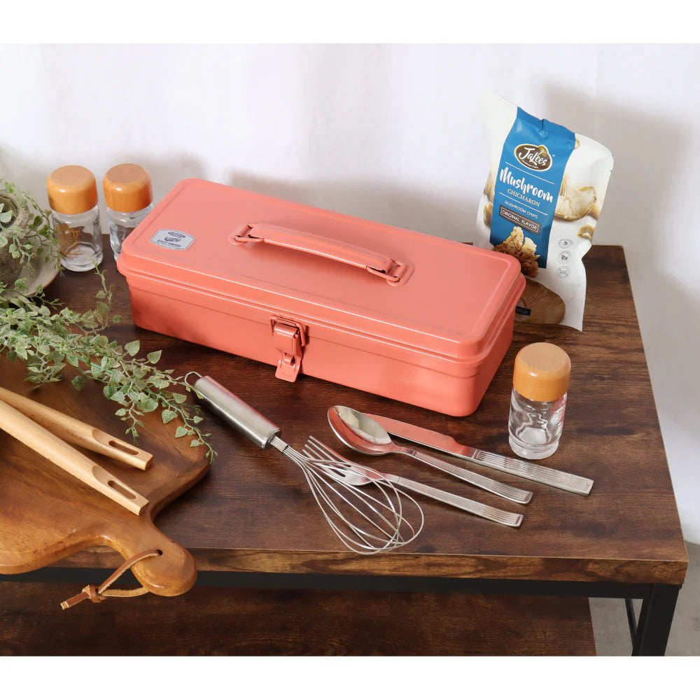 Toyo Steel Toolbox with Top Handle and Flat Lid T-320
