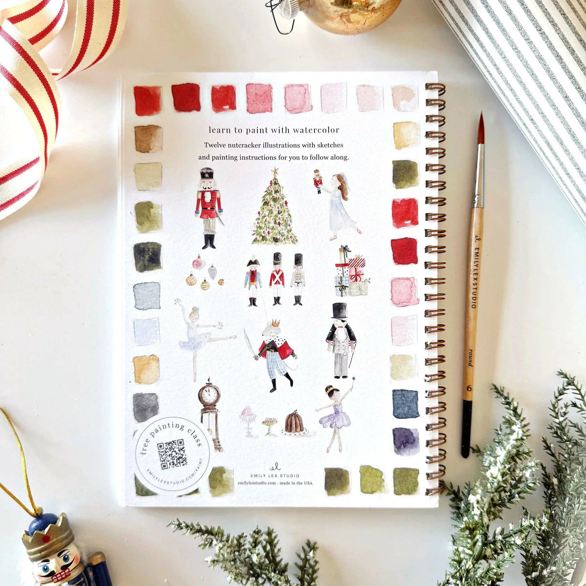 Nutcracker watercolor workbook by emily lex