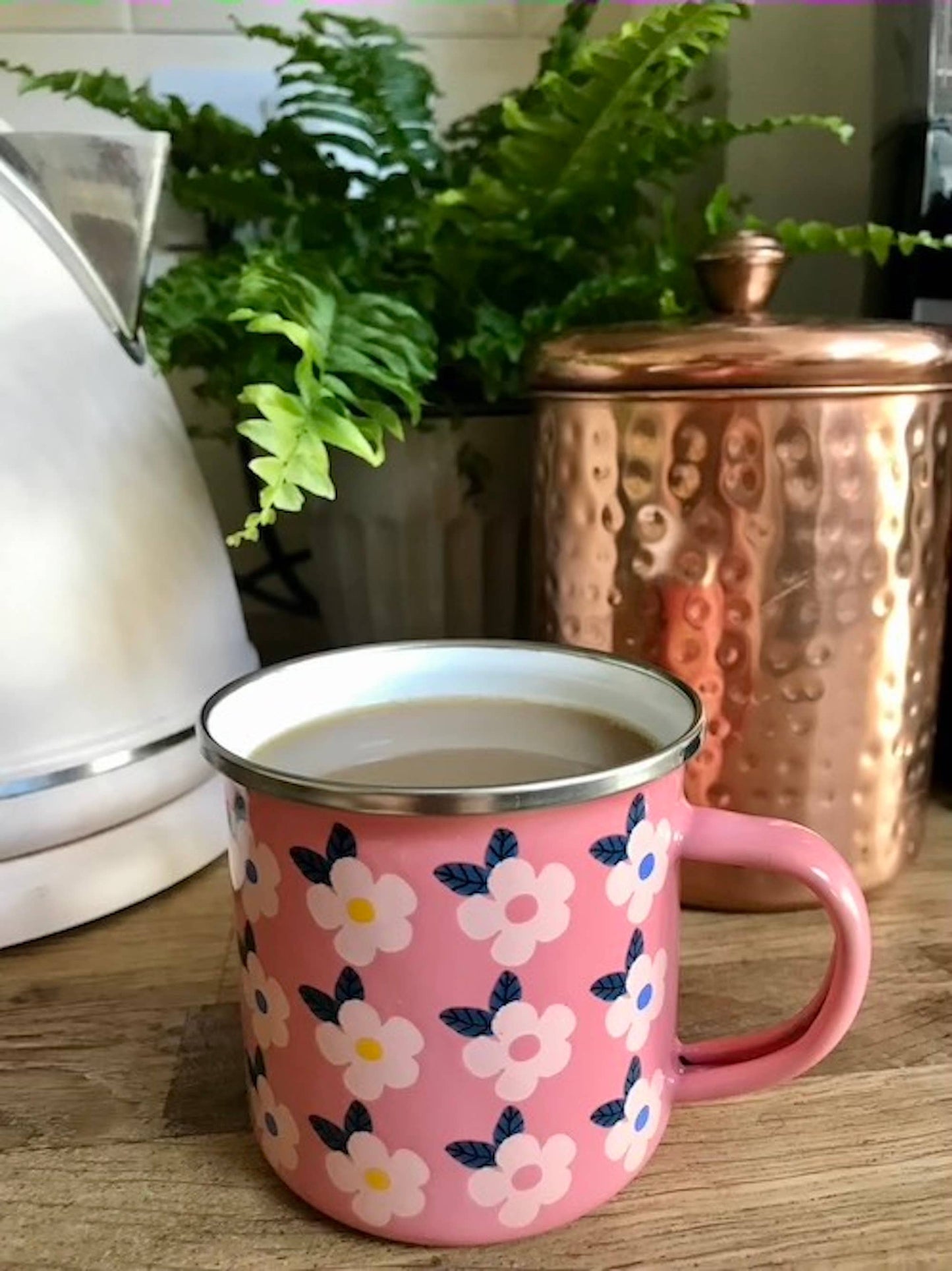 Enamelhappy floral enamel mugs