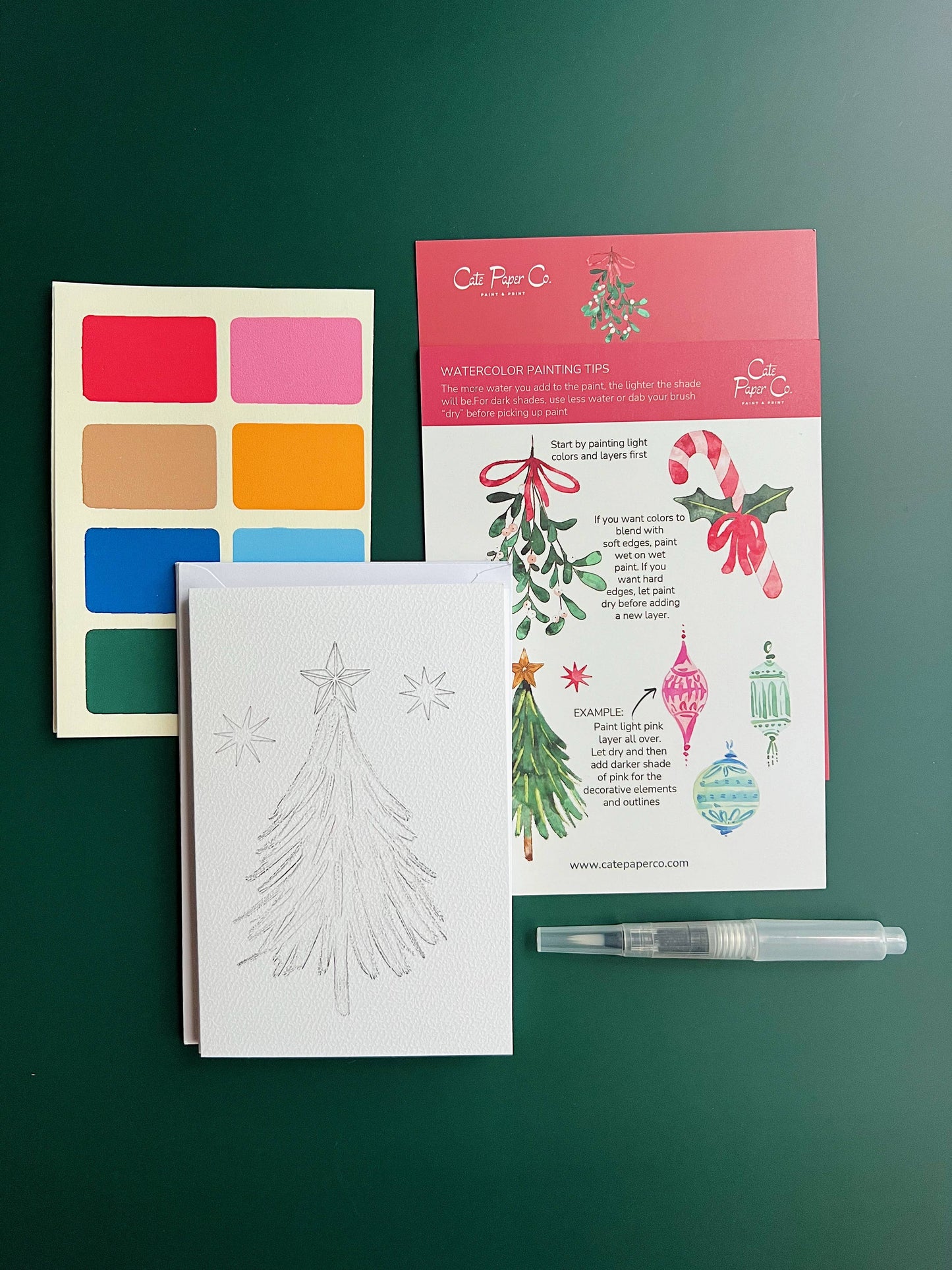 Watercolor Christmas Cards Kit