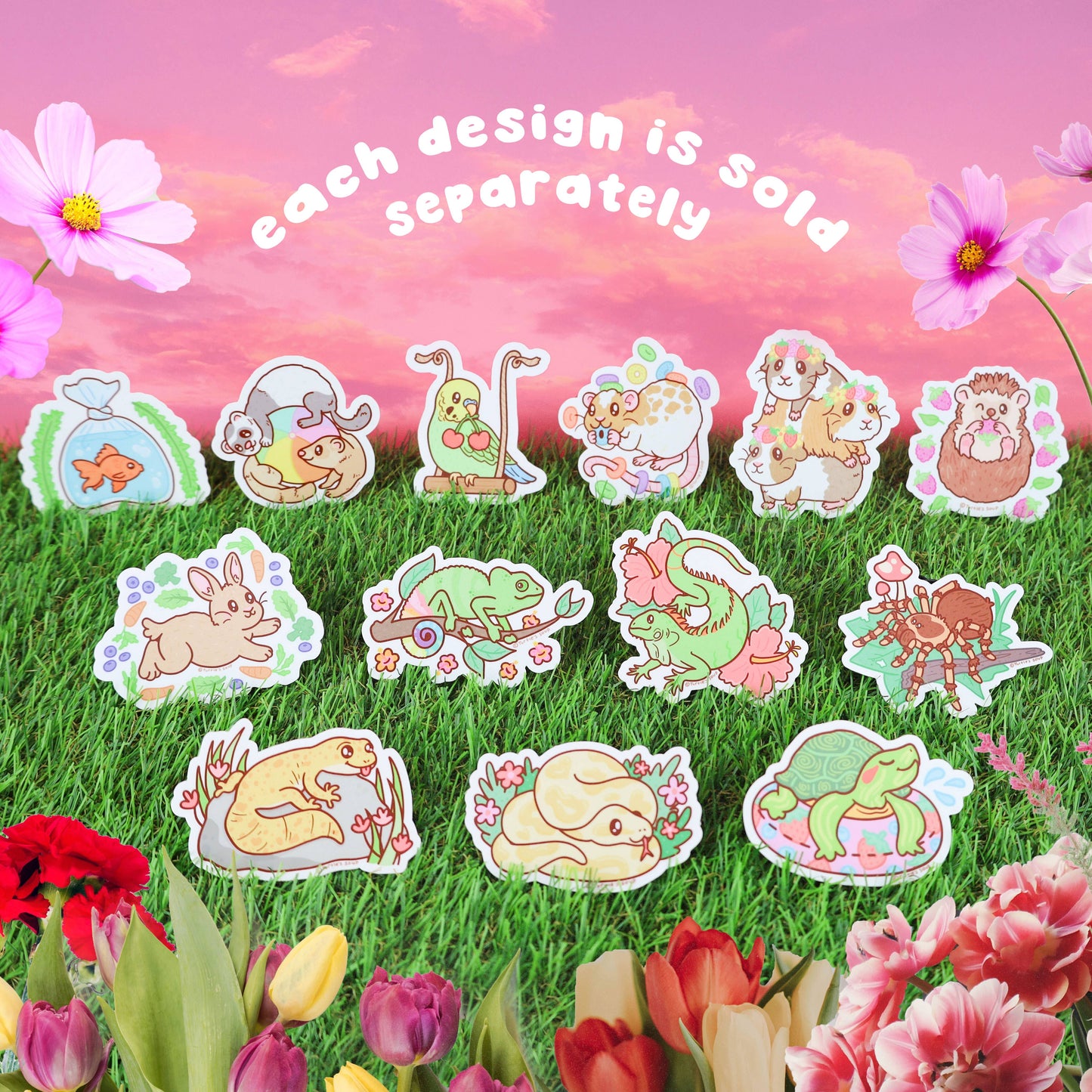 Flower Crown Guinea Pigs Sticker