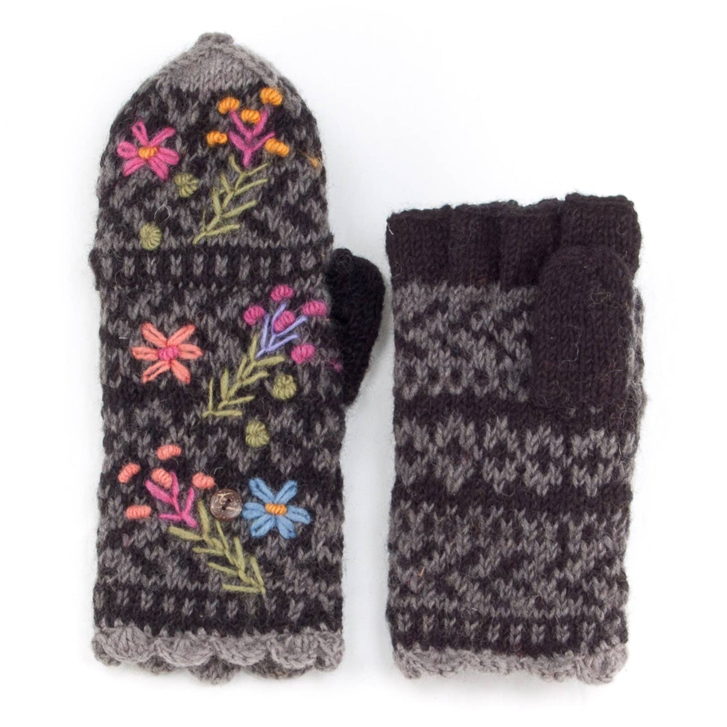 Sadie - women's wool knit finger mittens