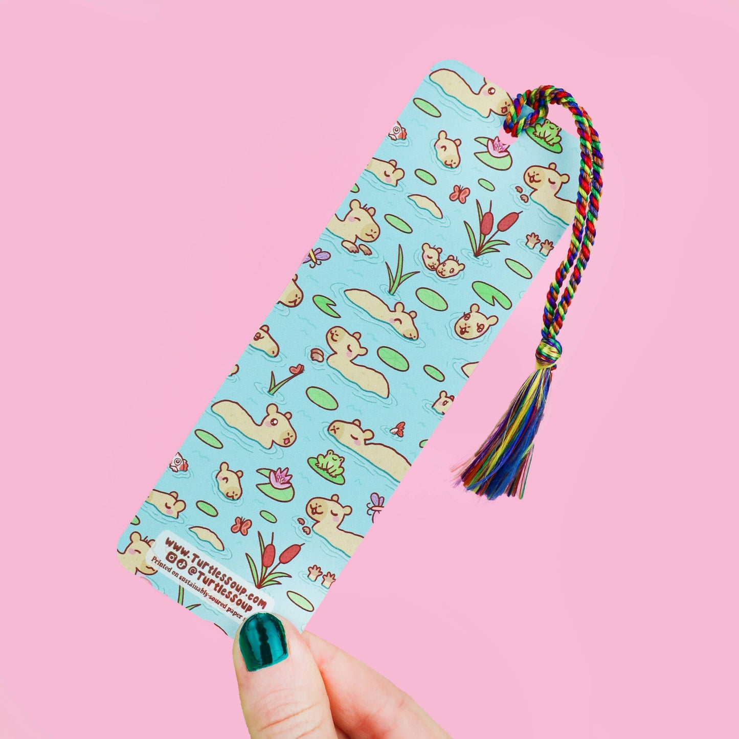Reading Makes Me Capy Capybara Bookmark with Tassel