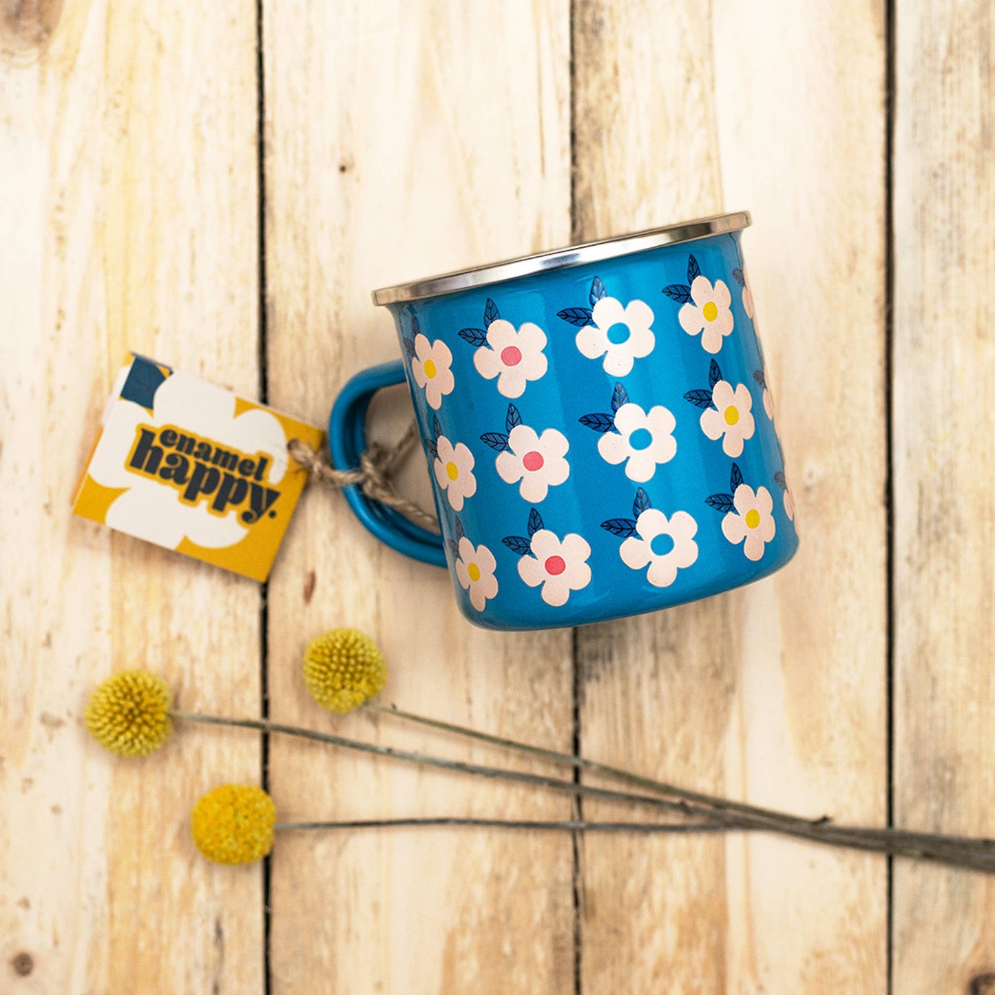 Enamelhappy floral enamel mugs