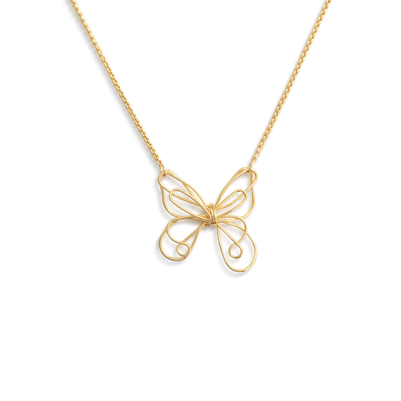 Butterfly Open Charm Gold Necklace