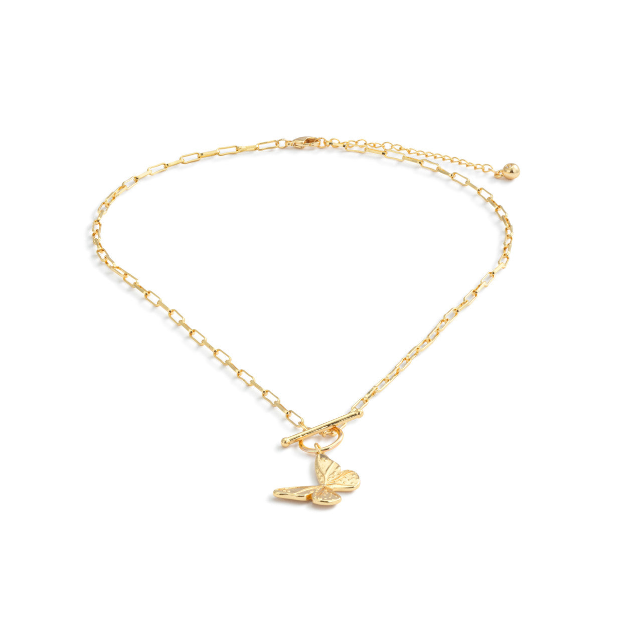 Butterfly Toggle Gold Necklace