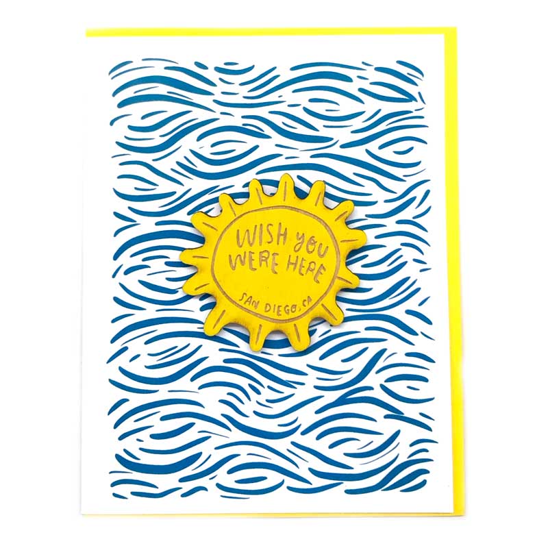Culver, Indiana "Wish You Were Here" Sun Magnet w/ Card